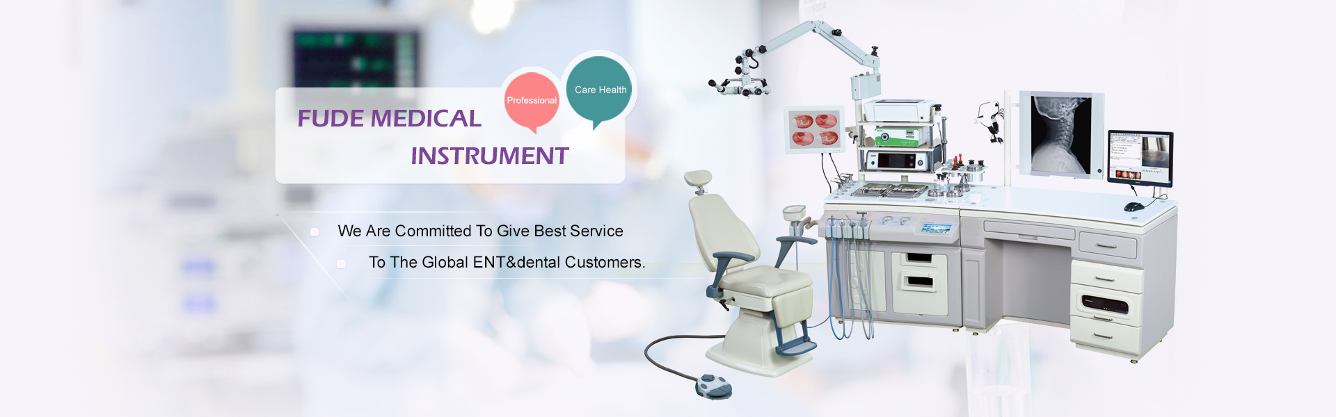 Hospital ENT Unit, ENT Workstation, ENT Treatment unit with ENT examination chair and endoscope came